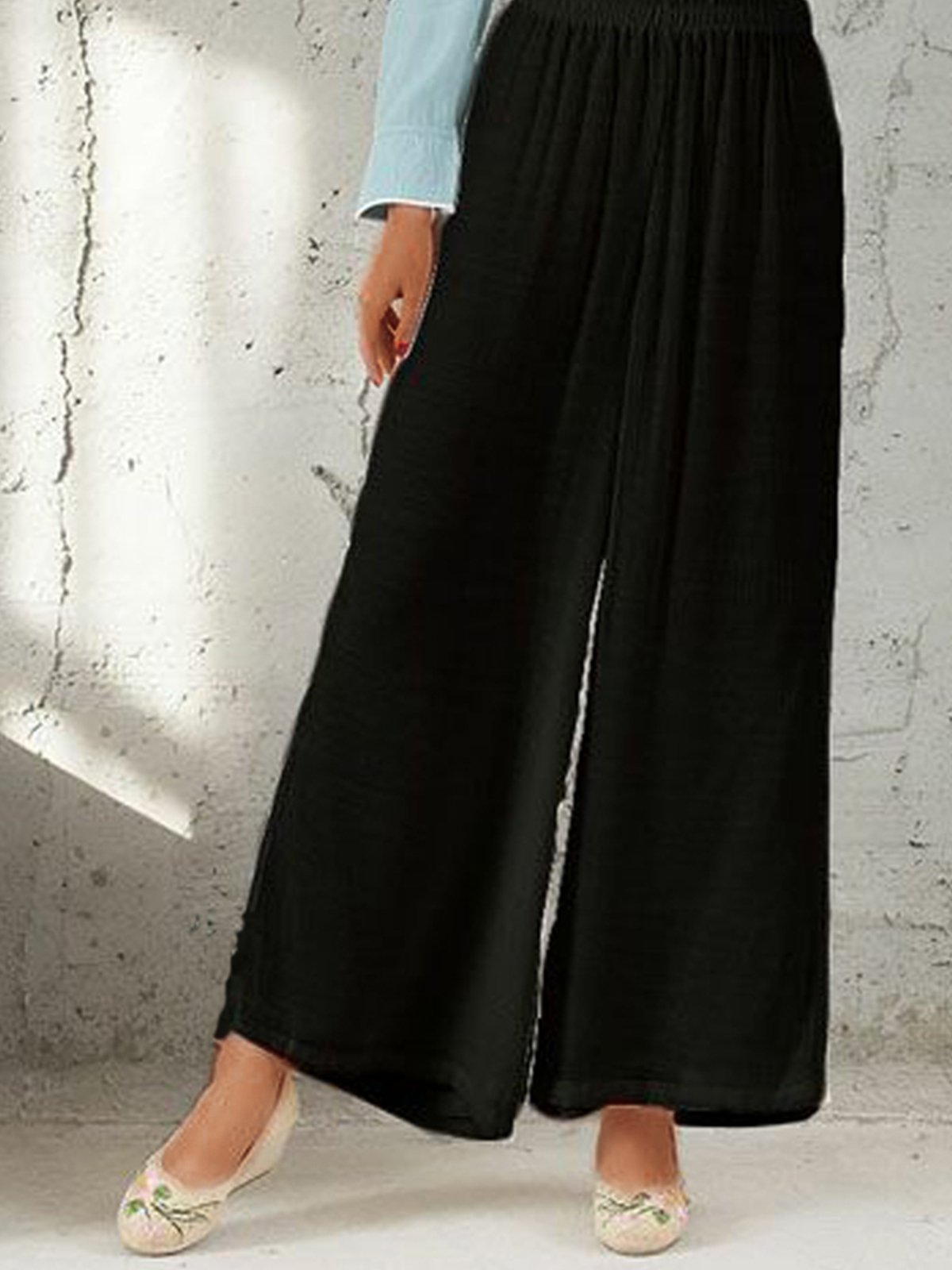 Plus Size Women Plain Casual Pants