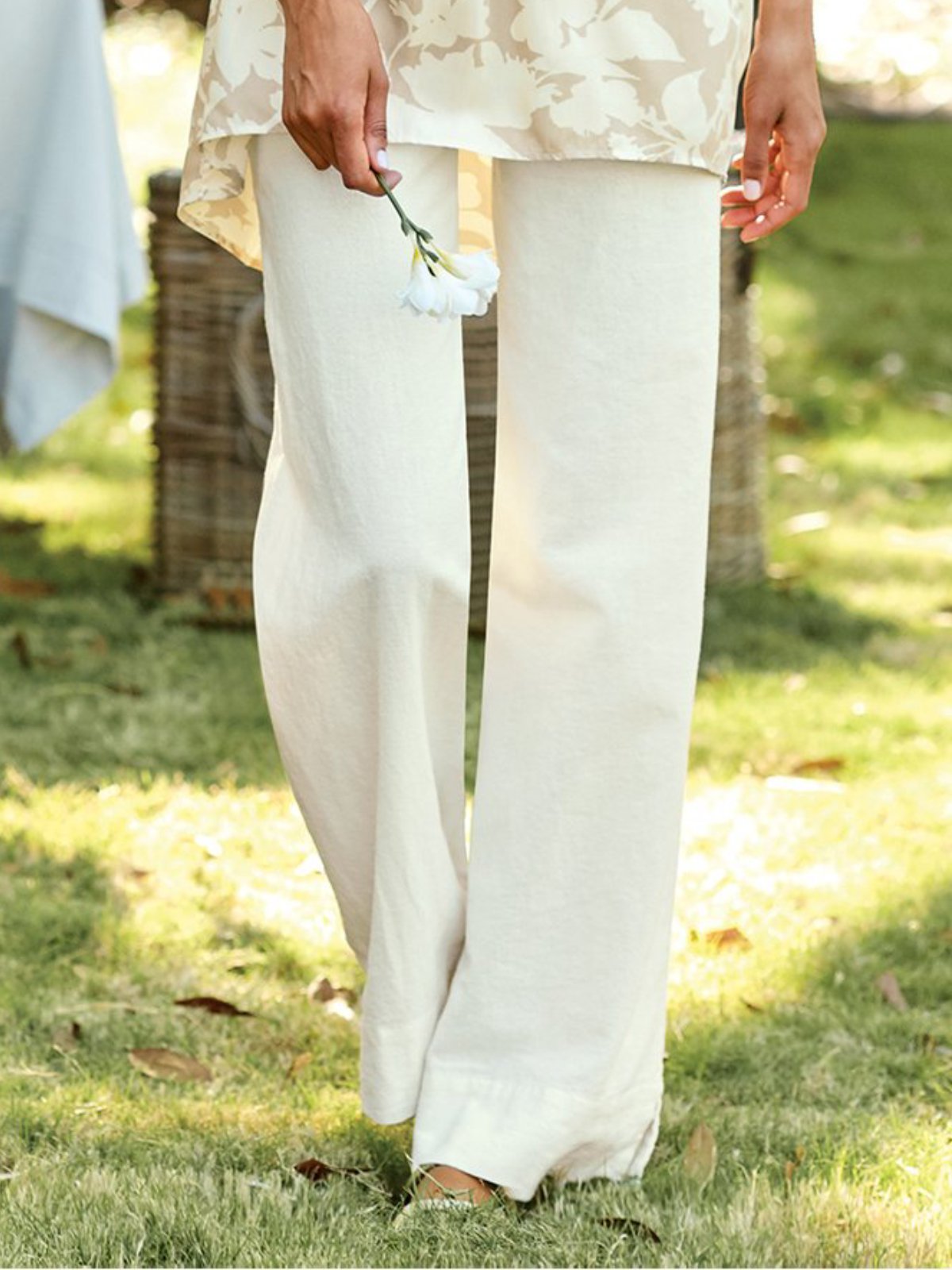 Casual Cotton Plain Pants