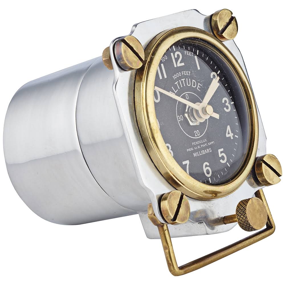 Pendulux Altimeter Table Clock - Aluminum
