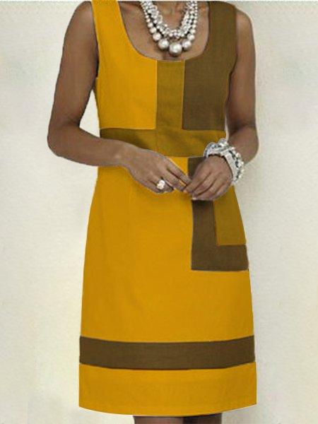 Shift Geometric Sleeveless Dresses