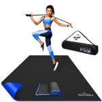 Sensu Large Exercise Mat �C 7�� x 5�� x 8.5mm Extra Thick Workout Mats for Home Gym Flooring �C Black & Blue