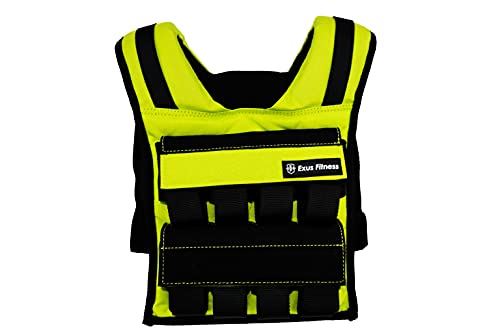 Exus Fitness Weighted Vest �C Weights Included �C 35lbs Adjustable Strength Training Weight Vests for Men and Women- Neon Green