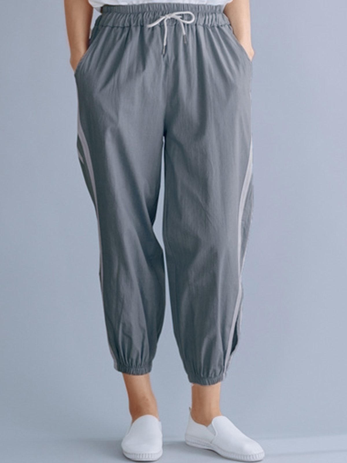 Plus Size Women Plain Casual Pants