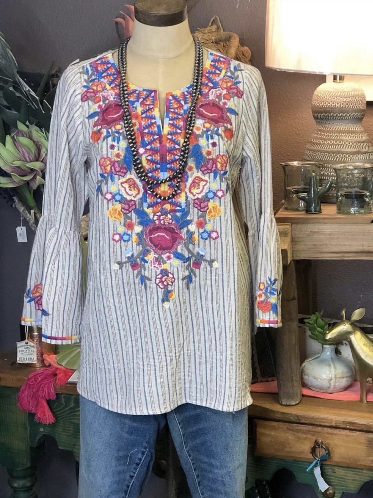 Boho Romantic Garden Shift Shirts & Tops