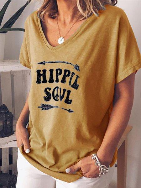 Letter Printed Casual Shirts & Tops