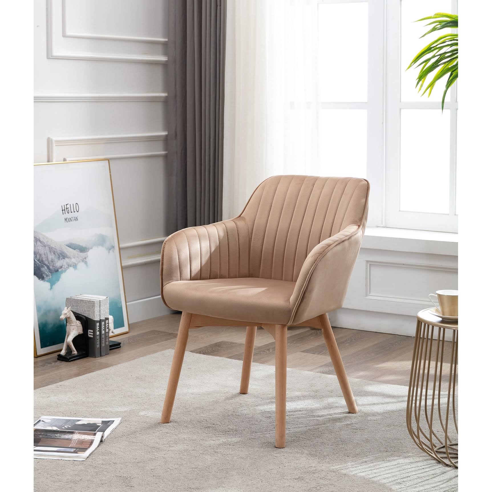 Porthos Home Bria Velvet Upholstered Dining Chairs - Grey