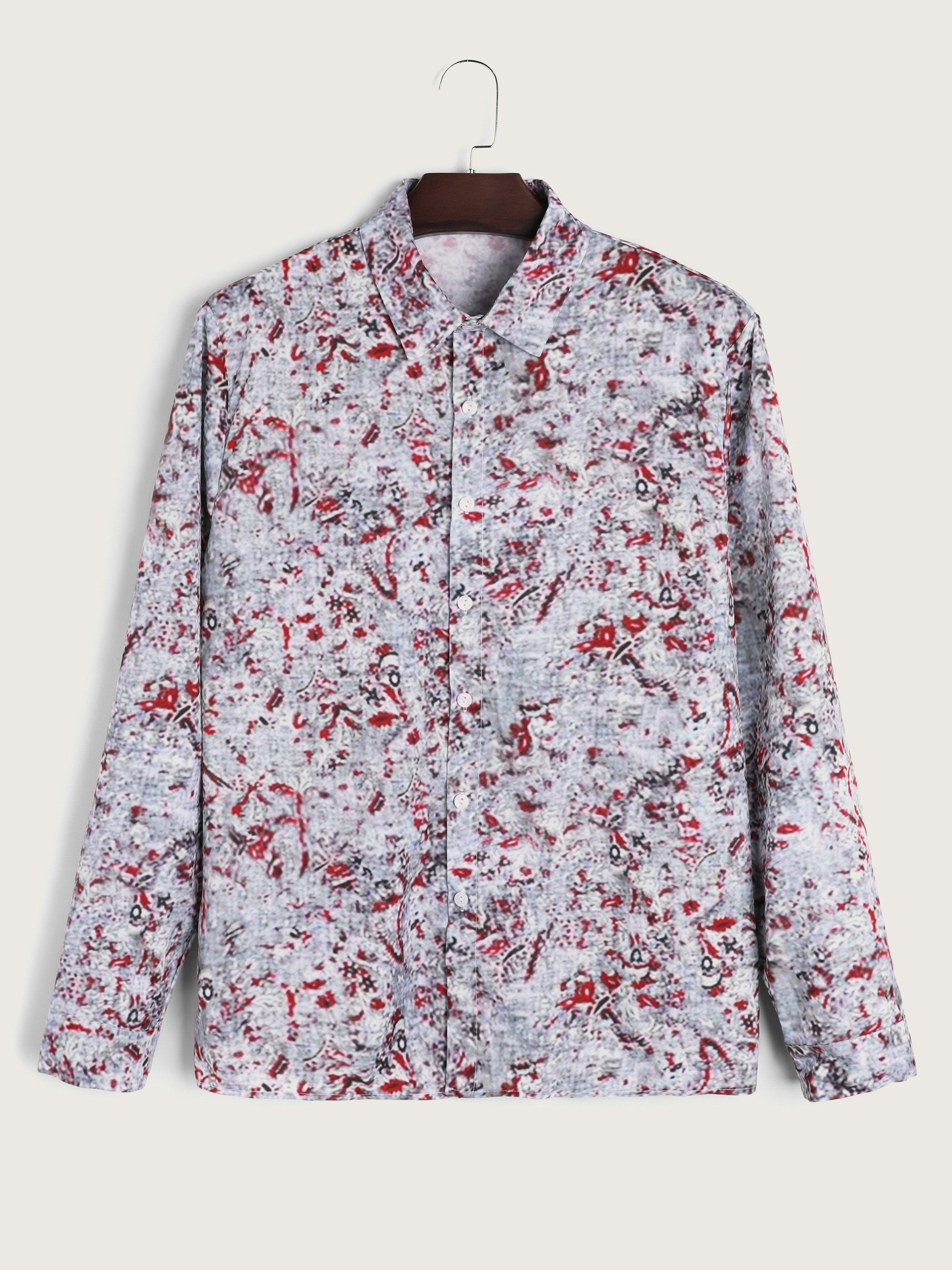 Men's Variegated Print Long Sleeve Shirt
