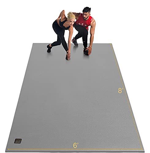 Gxmmat Extra Large Exercise Mat 6��x8��x7mm, Thick Workout Mats for Home Gym Flooring, High Density Non-Slip