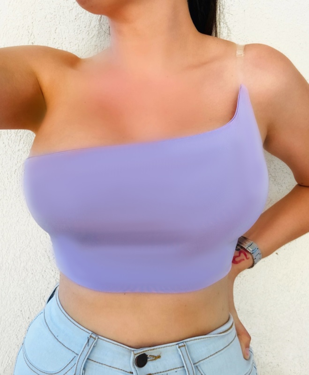 Solid Color Irregular Sexy Crop Top
