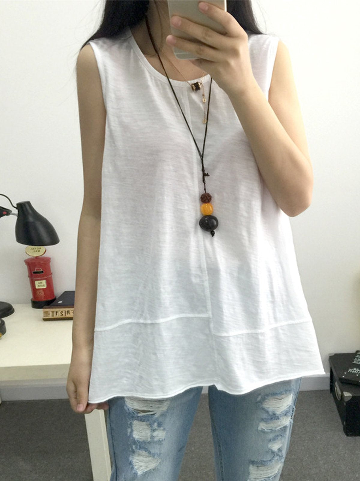 Sleeveless Cotton Shirts & Tops