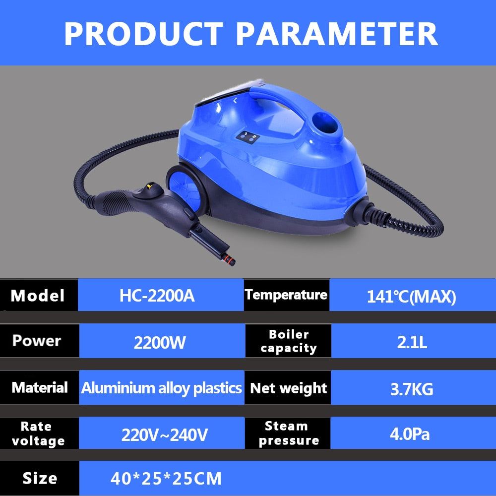 Hot Sell Steam Cleaner Mop 2200W Car Wash Machine Household/Industrial Multifunctional