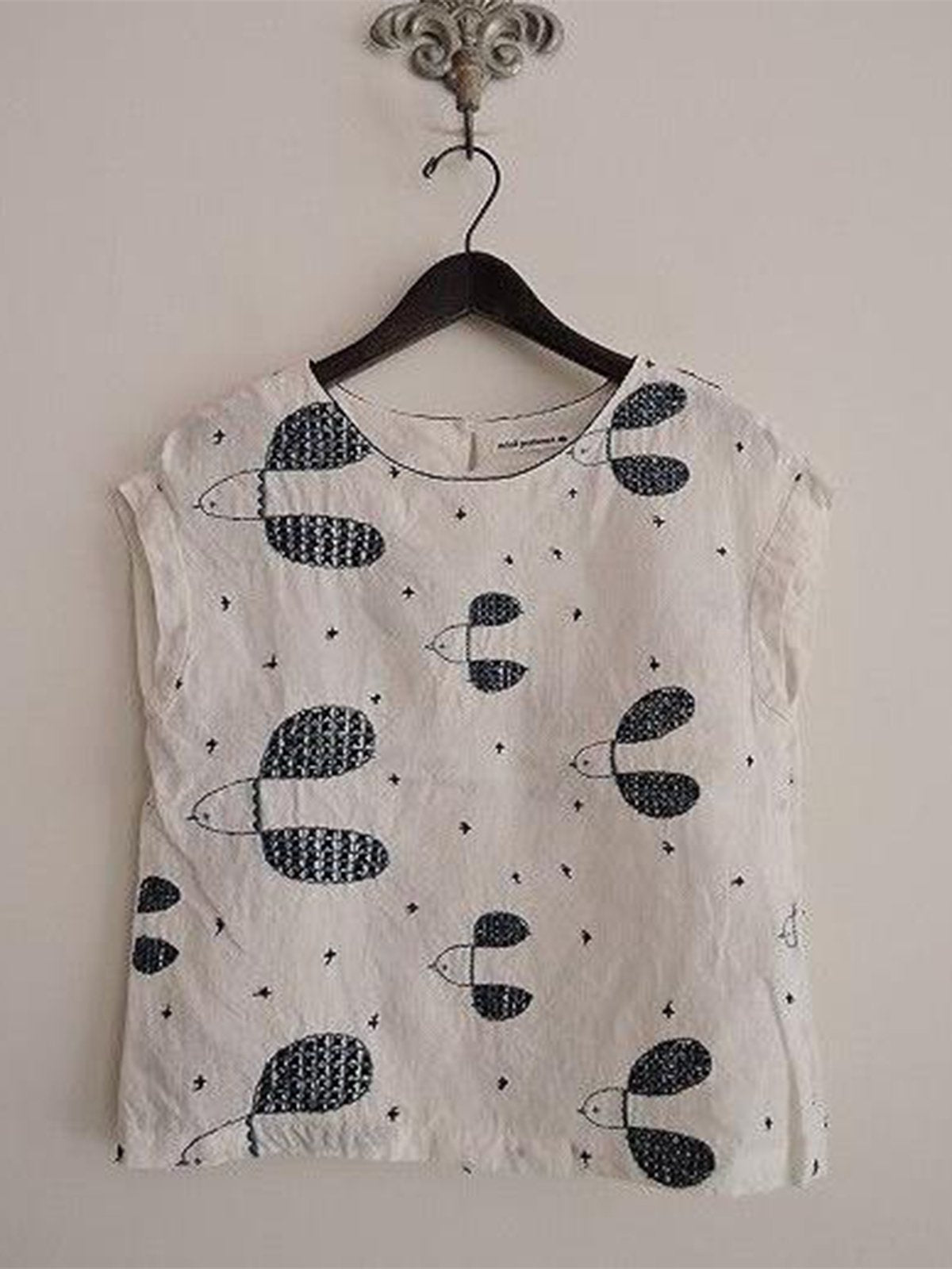 Printed Casual Sleeveless Round Neck Shirts