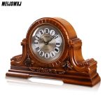 Meijswxj Retro Desktop Clock With Wood Color For Bedroom Office Home Desktop Decoration