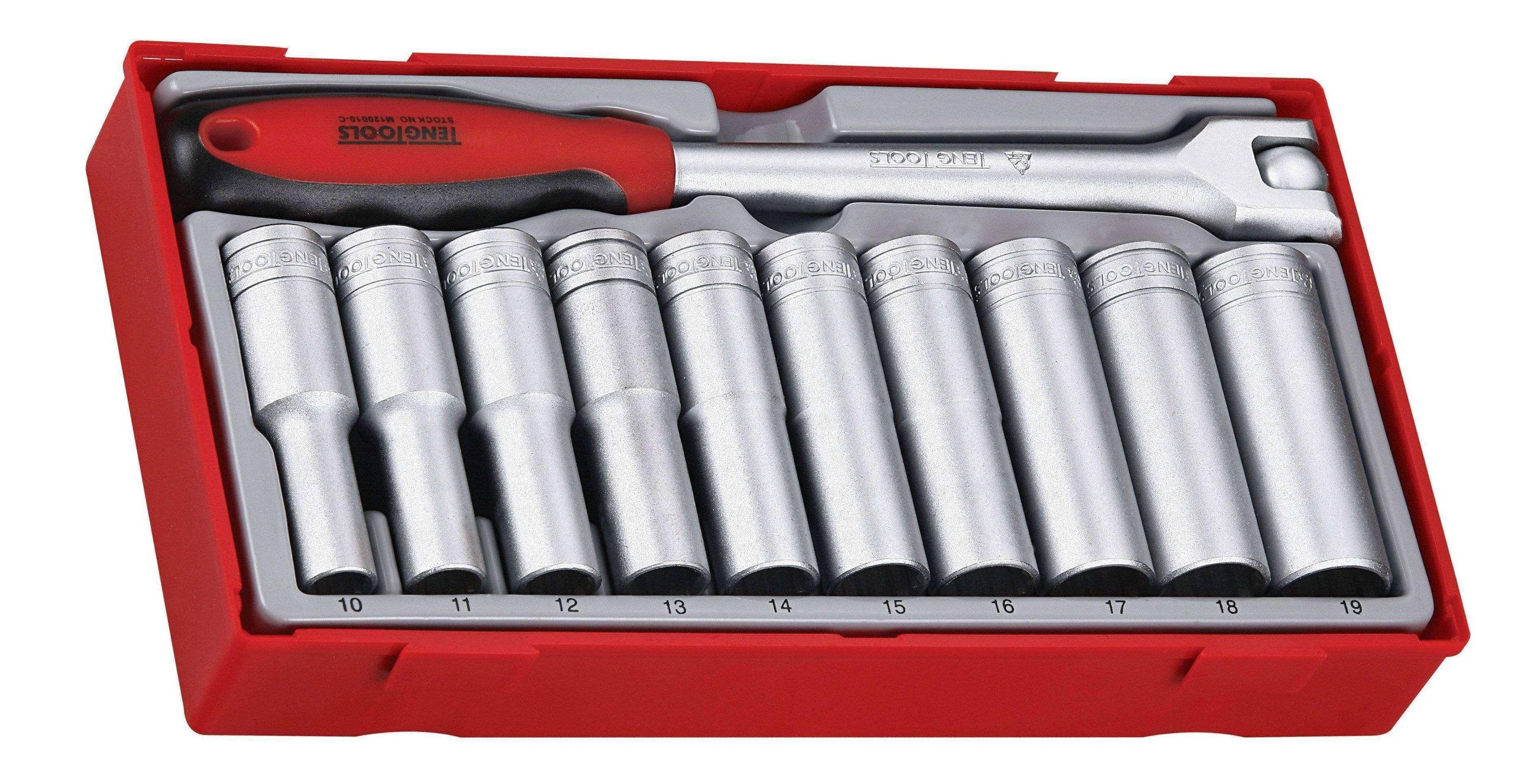 Teng Tools �C 11 Piece 1/2 inch Drive Deep Socket Set �C TEN-O-TT1211
