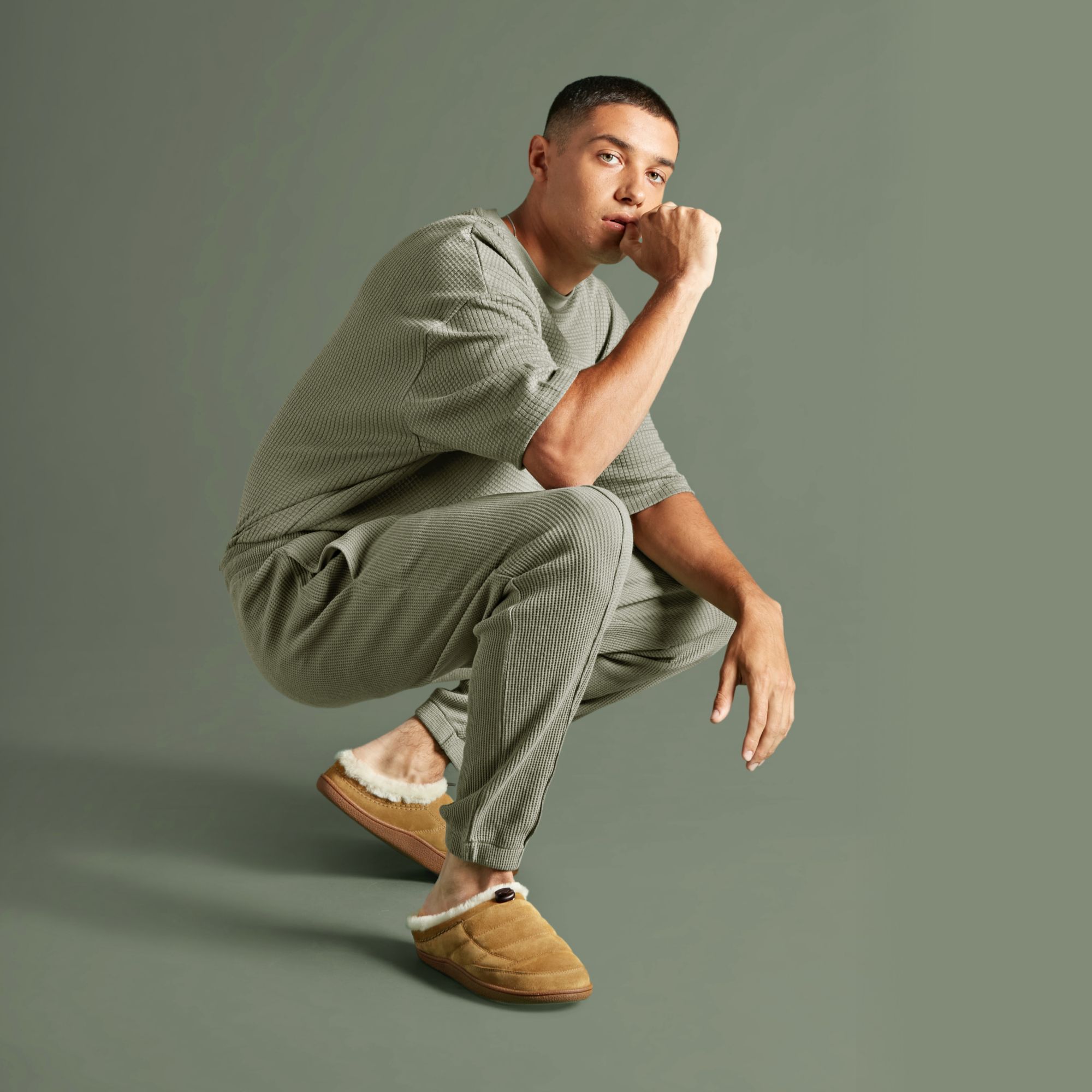 Men  Pilton Mule Oakmoss Suede