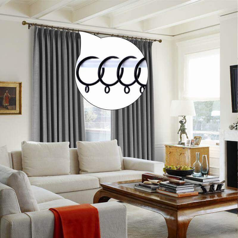 Set of 24 Metal Curtain Rings with Eyelets