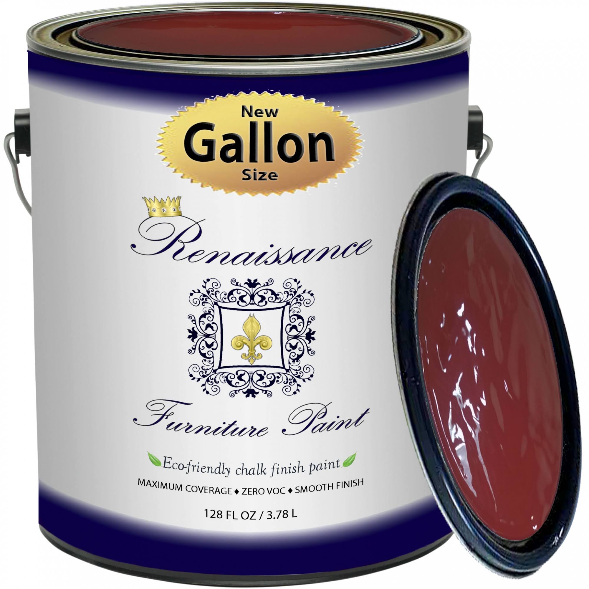 Renaissance Chalk Finish Paint - Venetian Red Gallon (3790ml) - Chalk Furniture Cabinet Paint - Non Toxic, Eco-Friendly
