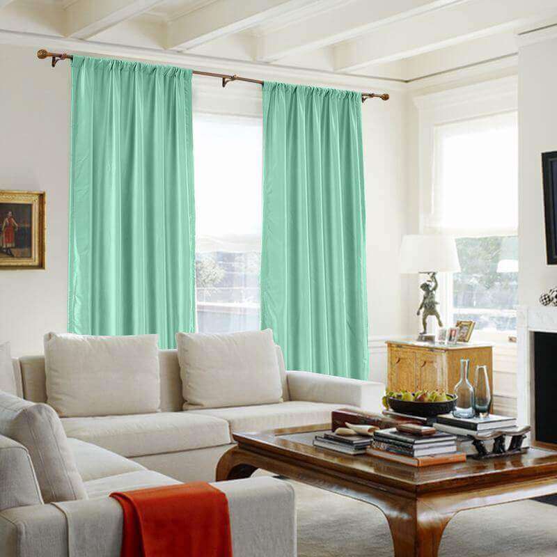 【Custom】Lao Hang Zhou Heavyweight Polyester Cotton Silk Blend Solid Curtain Drape Panel with White Blackout Lined
