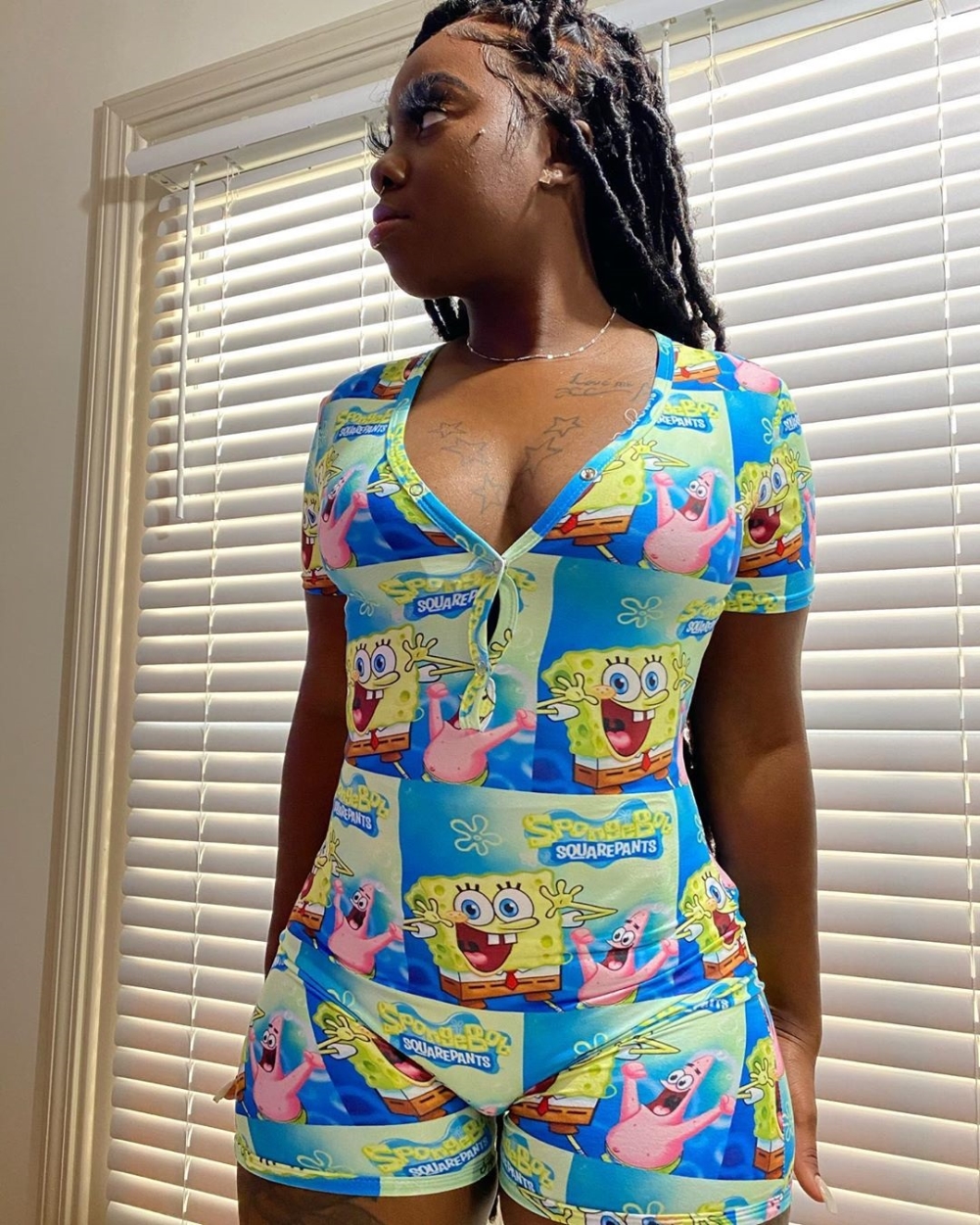 Summer African Cute Print V-Neck Rompers