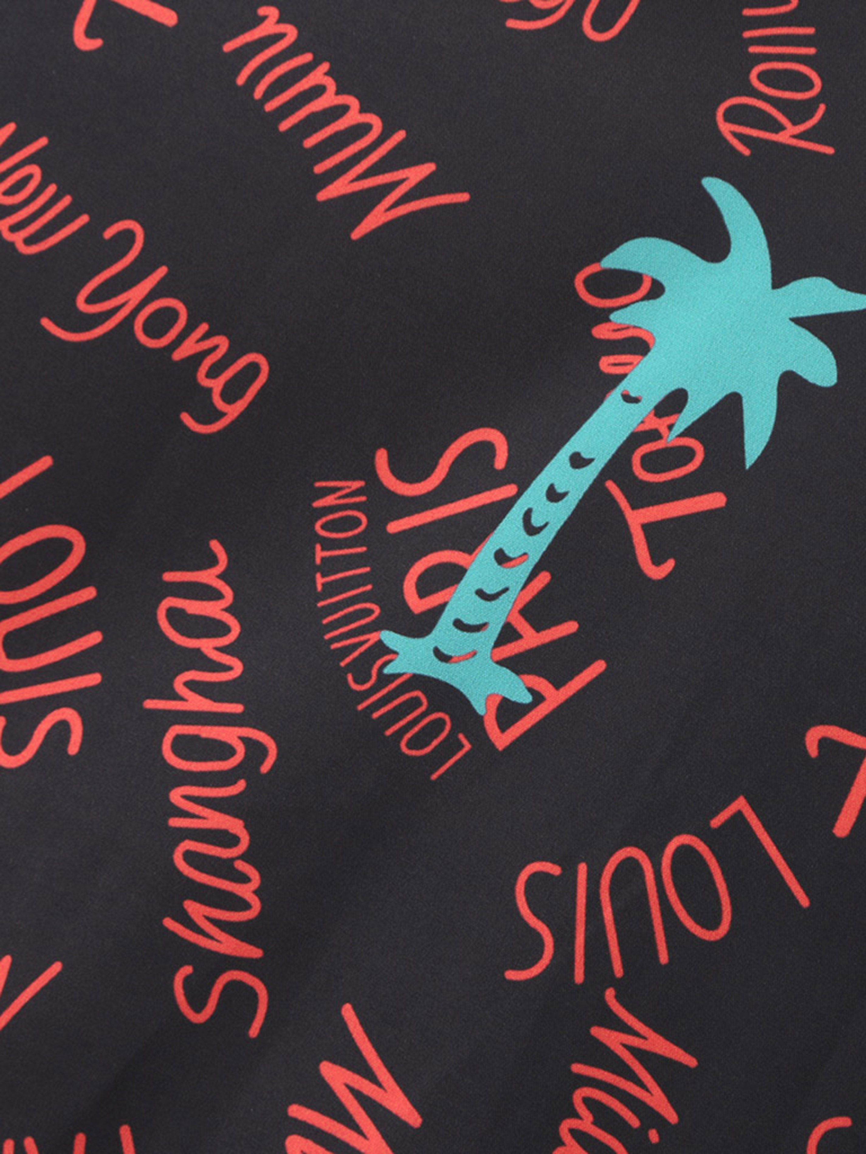 Men's Palm Tree & Slogan Graphic Short Sleeve Shirt