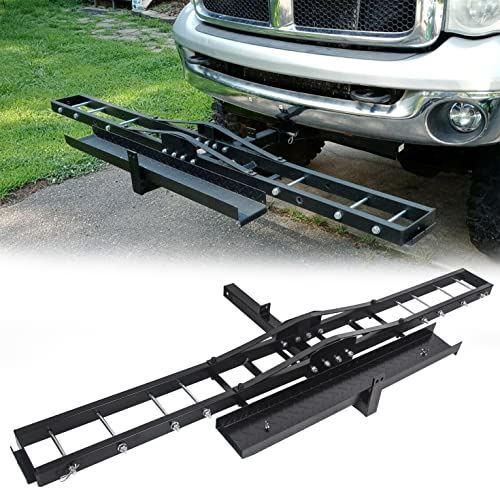 500LBS Steel Motorcycle Scooter Dirt Bike Carrier Hauler Anti Tilt Hitch Mount Rack