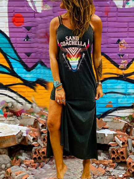 Black Spaghetti Casual Dresses