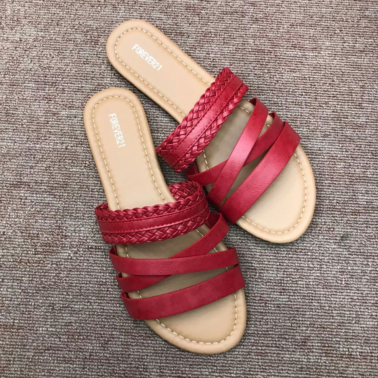 Women Crisscross Buckle Beach Pu Flat Heel Summer Sandals