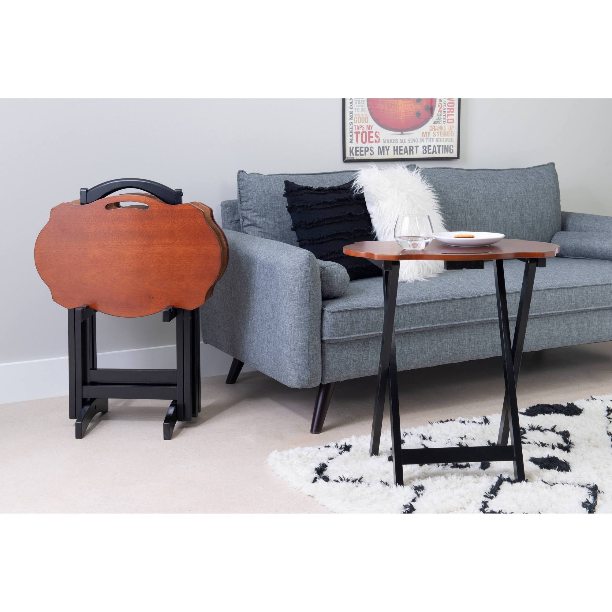 Powell Serpentine Black Tray Table