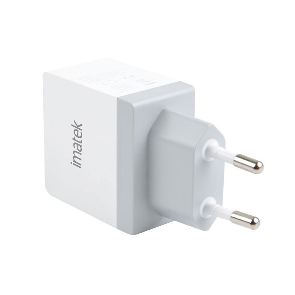 Cargador, IMATEK TC2002 Blanco Cargador USB de Pared con 2 Puertos USB Power 12W / 5V 2.4A (Max), Compatible con Apple iOS, Android, iPhone 7/6s/6/Plus, iPad, iPod, Galaxy S8/S7/S6/Edge, Note 5, HTC & more phones, Tablet, Kindle.