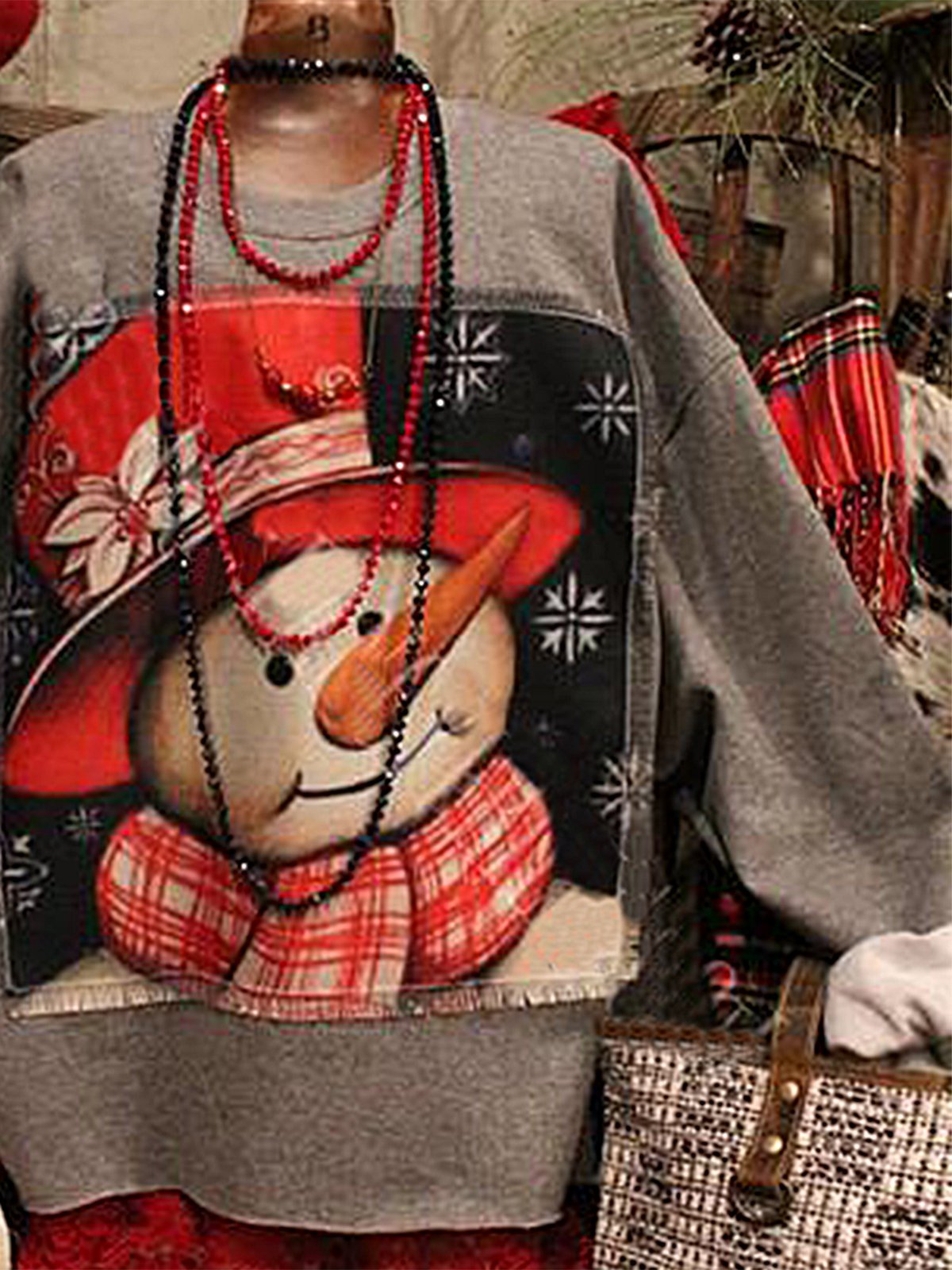 Christmas loose long sleeve printed sweatshirt