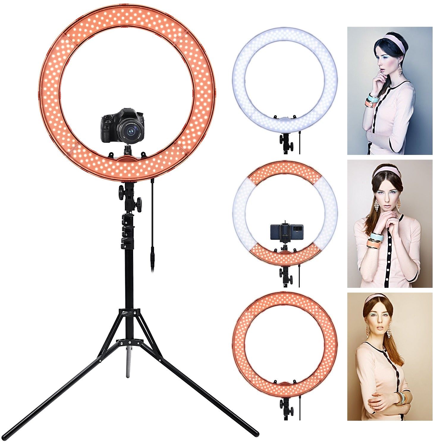 FOSOTO RL-18 Led Ring Light Photography Lamp 18 Inch Ring Lamp 55W Ring light