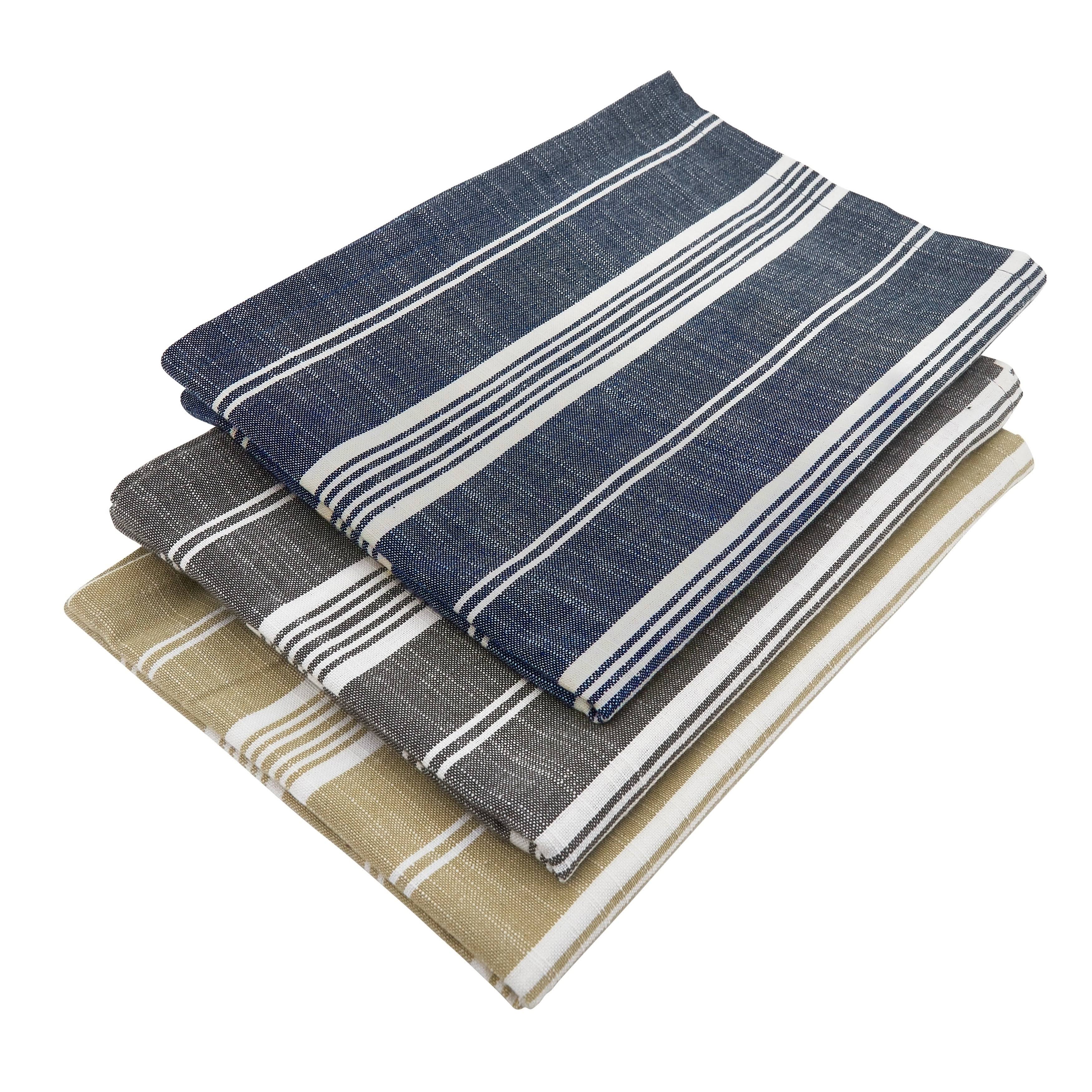 Saro 5618.GY65104B 65 x 104 in. Oblong Cotton Tablecloth with Grey Striped Design