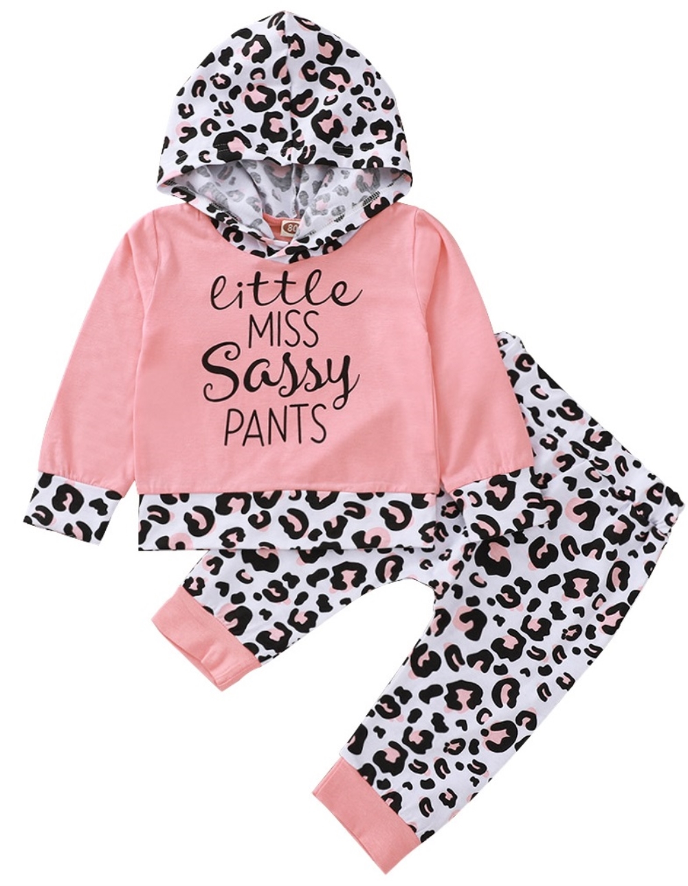 Leopard Print Girl Long Sleeve Hoody Tracksuit