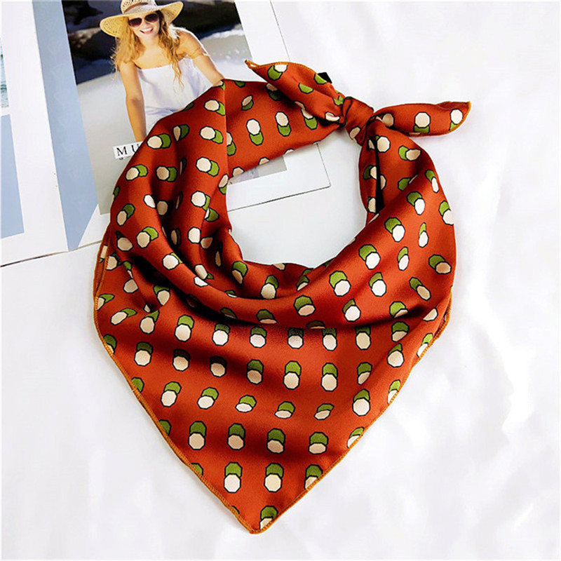 60*60cm Twill Silk Square Scarf Women Print Scarves&Wraps Head Neck Hijab Foulard Bandana Neckerchief Hair Tie Band Accessories