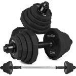 KISS GOLD wolfyok 44Lbs Dumbbells Set, Adjustable Weights Solid Steel Dumbbells Pair for Adults Home Fitness Equipment Gym Workout