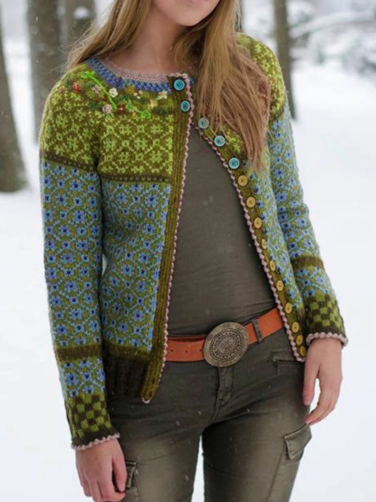 Vintage Tribal Long Sleeve Cardigan