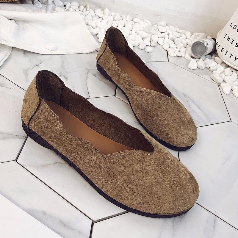 Women Flocking Flats Casual Comfort Slip On Shoes