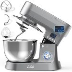 LCD Timer Food Mixer for Baking with Dough Hook, Wire Whip & Flat Beater