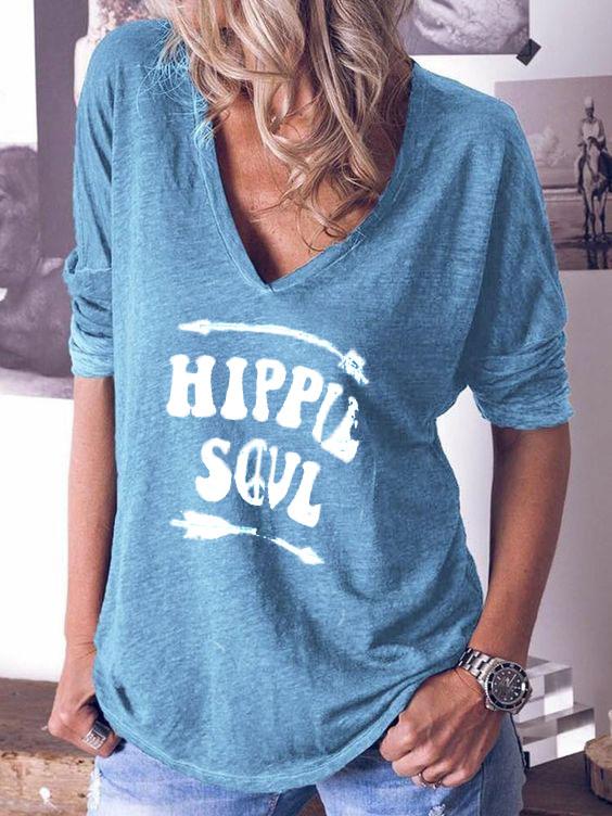 V Neck Casual Letter Short Sleeve Shirts & Tops