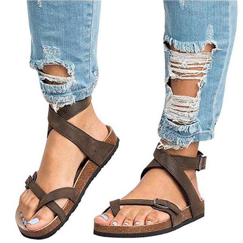 Ankle Strap Buckle Flip Flop Gladiator Thong Flat Sandals