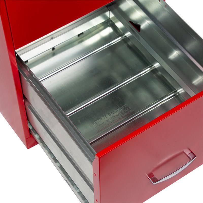 Pemberly Row 18x22 2 Drawer Metal File Cabinet Lava Red