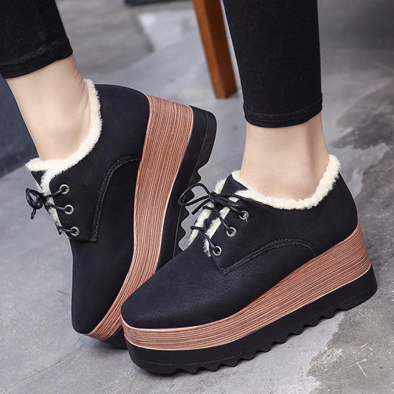 Wedge Heel Lace-Up Spring/fall Loafers
