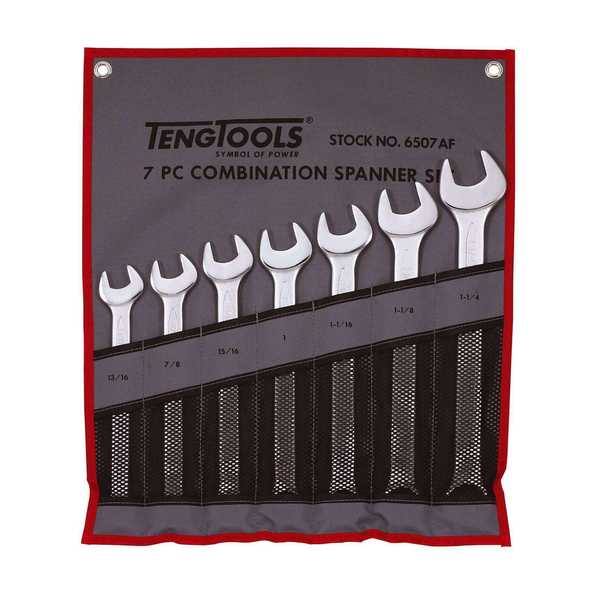 Teng Tools �C 7 Piece SAE Combination Spanner Set 13/16 to 1-1/4 Inch �C TEN-O-6507AF