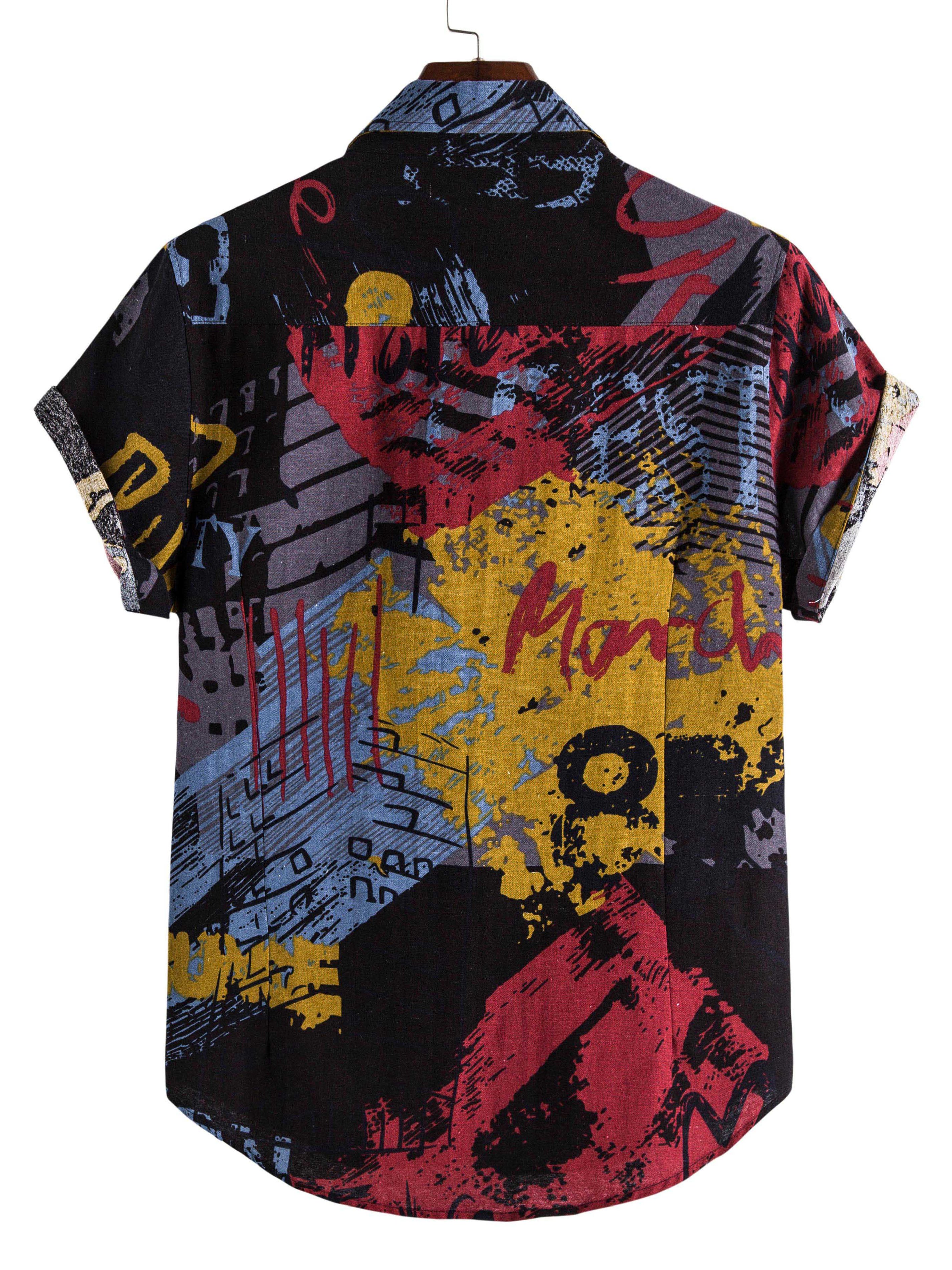 Men's Graffiti Print Shirt