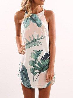 Halter  Printed Shift Plus Size Dress