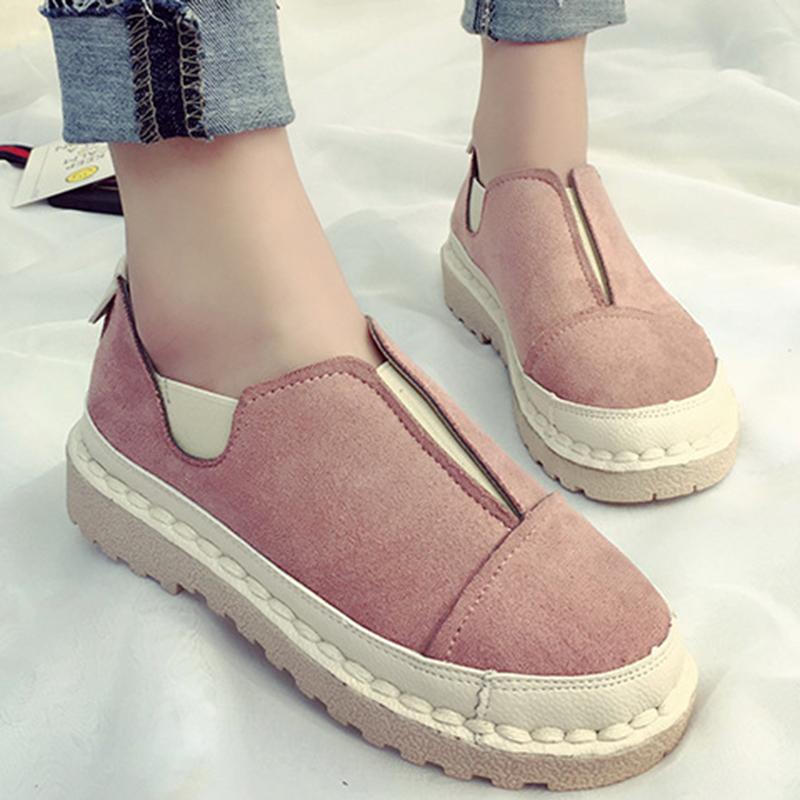 Women Artificial Nubuck Loafers Casual Comfort Slip On Shoes