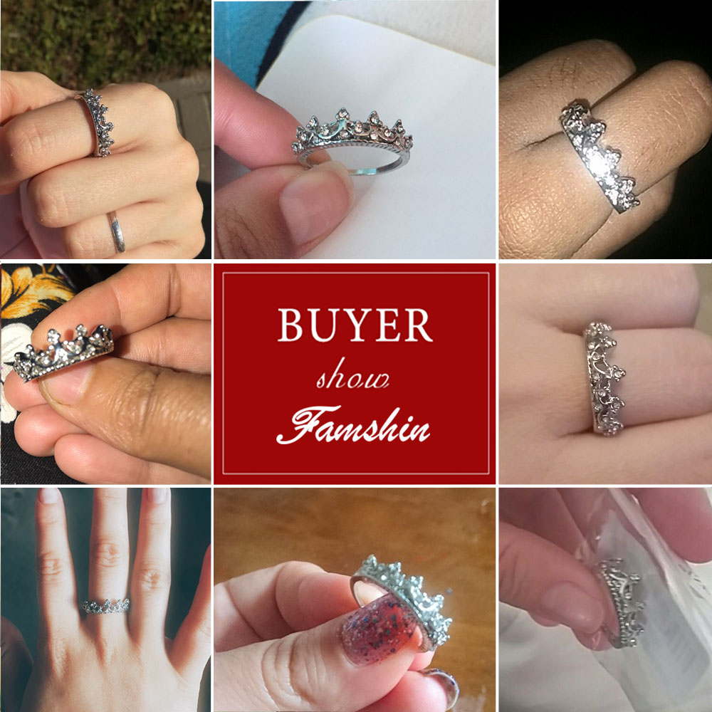 Crystal Drill Hollow Crown Shaped Queen Temperament Rings For Women Party Wedding Ring Jewelry Free Shipping