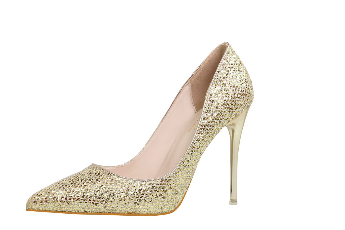 Asmxing 11CM Shining Sequins Sweet Shallow Pointed Dress Elegant Sandals