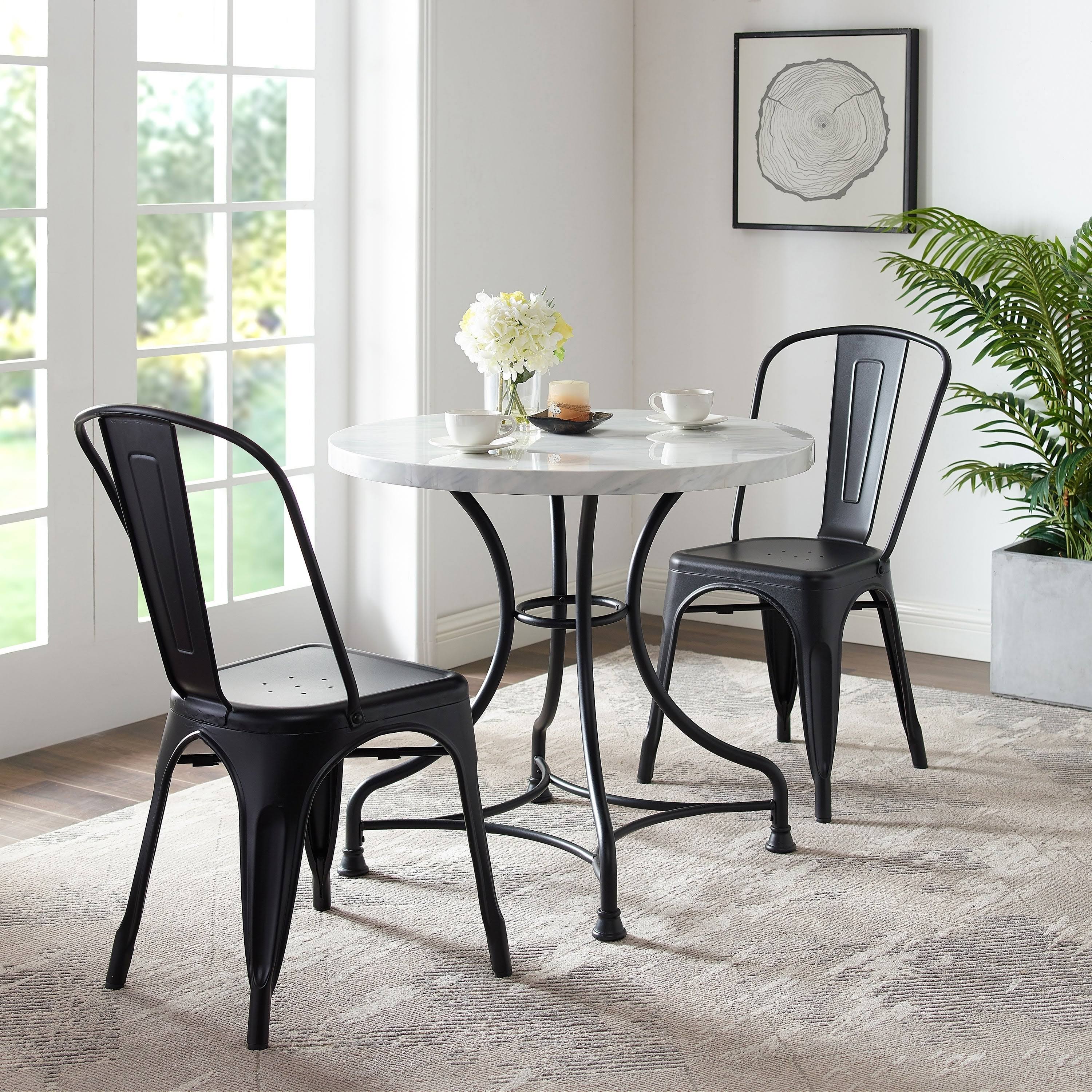 Crosley MADELEINE 32x22 3 Piece Dining Set with Amelia Chairs - Black