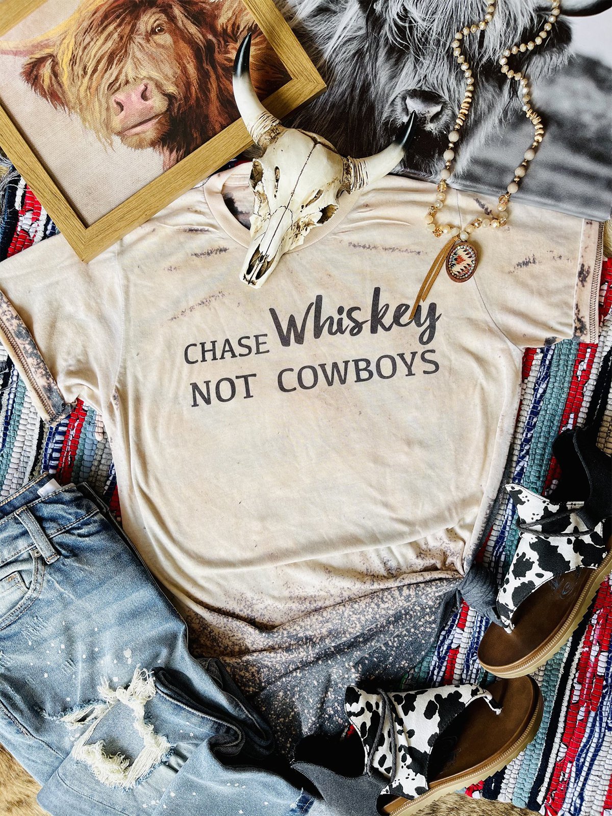 Vintage Crew Neck Printed Shirts & Tops